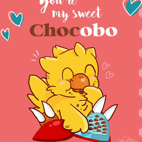 Chocobo Final Fantasy Schokolade Valentinstag Liebe Fanart