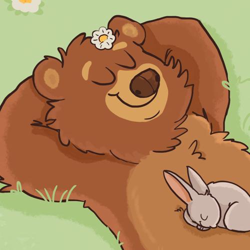 daniela schreiter comic Fuchskind illustration bear br fruehling spring rabbit bunny hase kaninchen wiese 