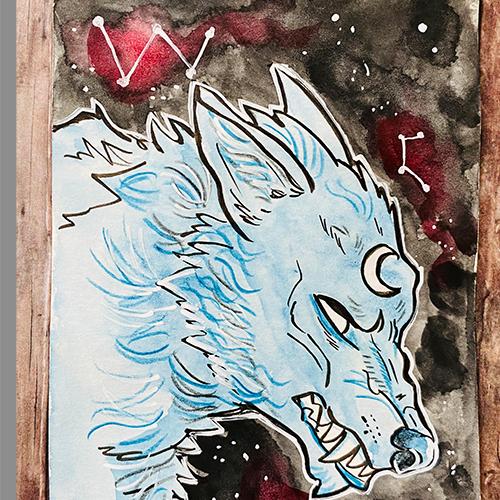 daniela schreiter comic Fuchskind aquarell watercolor werwolf werewolves werewolf moon dark art