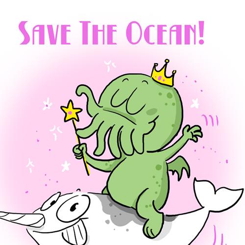 WorldOceanDay Welttag des Meeres Cthulhu Narwal Ozean Prinzessin