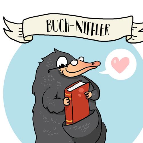 Buch-Niffler Booknerd Niffler Hogwarts HarryPotter Buch Buecher Tierwesen Fantastische