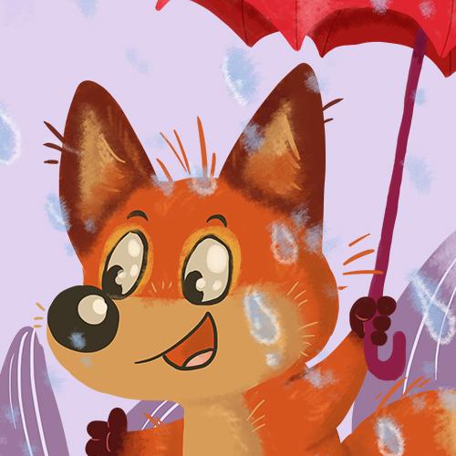 daniela Schreiter Fuchskind fox rain umbrella comic