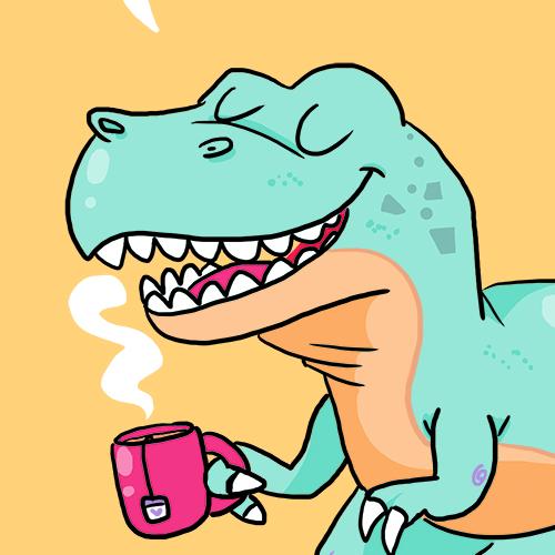 daniela schreiter comic Fuchskind t-rex dinosaur Dinosaurier tea-rex tearex tee tea