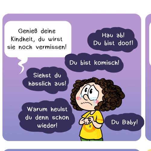 daniela schreiter comic Fuchskind Schulzeit Mobbing Kindheit Schule Terror