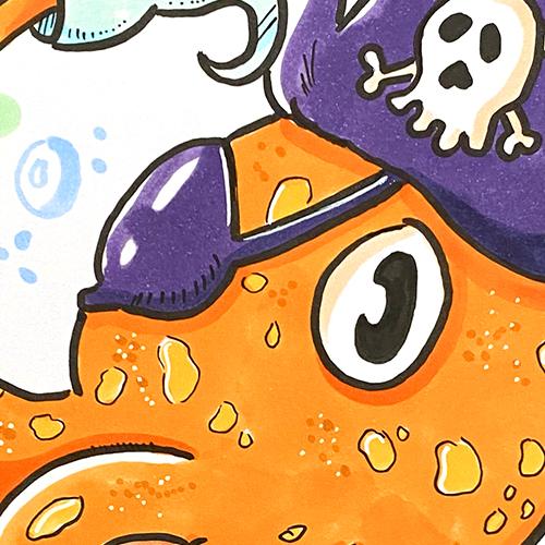 daniela schreiter comic Fuchskind oktopus octopus kraken pirate pirate copymarker