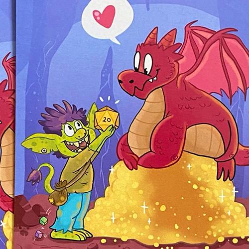 daniela schreiter comic Fuchskind dragon drache hort goblin dice