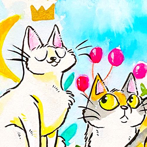 daniela schreiter comic Fuchskind Katzen Cats Traditional Art Watercolor Aquarell Comic Art